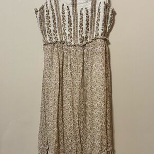 Jessica Simpson Textured Cream and Brown Dress